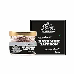 EARTH KING A++ Grade Pure Kashmiri Saffron Threads |Original Kesar| / Kesar/ Keshar/ Zafran / Jafran for Men & Women – 1GM