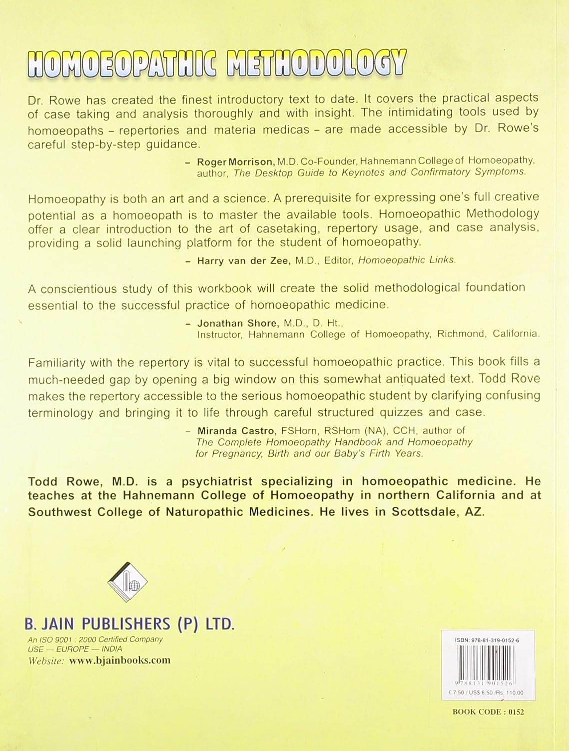 Homoeopathic Methodology
