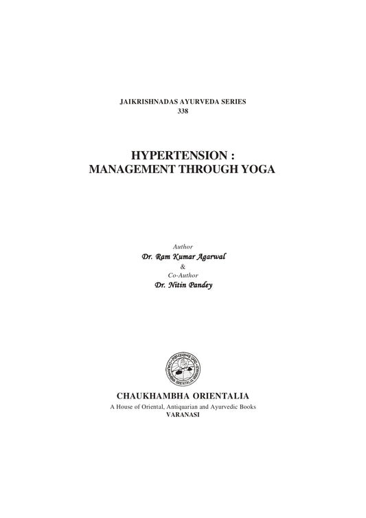 Chaukhambha Orientalia Hypertension: Management Through Yoga