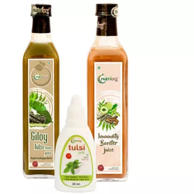 Nutriorg Giloy Amla Juice 500 Ml, Immunity Booster Juice 500 Ml, Tulsi Ark (1Pack)