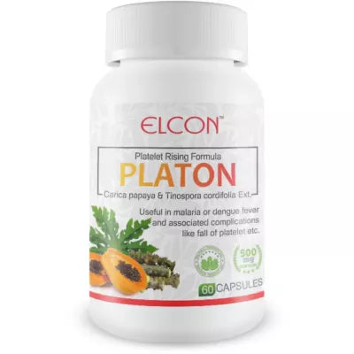 Elcon Platon Papaya Leaves Giloy 500Mg Capsule