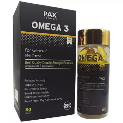 Pax Naturals Omega 3 Fish Oil Capsules1000 (Mercury & Gluten Free)