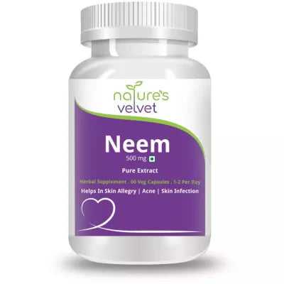 Natures Velvet Neem Pure Extract 500Mg Veggie Capsules