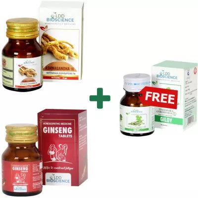 LDD Bioscience Get Free Giloy Tablets with Ashwagandha1x & Ginseng Tablets