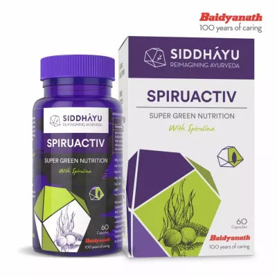 Siddhayu Spiruactiv Natural Spirulina Nutrition Capsules
