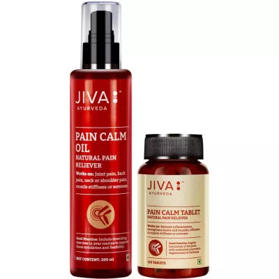 Jiva Ayurveda Pain Calm Oil & Tablets Combo