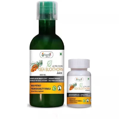 Vringra Sea Buckthorn Capsules & Juice Combo Pack (1Pack)