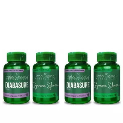 Herba Organics Diabasure & Gymnema Sylvestre Capsules Combo (2Pack)