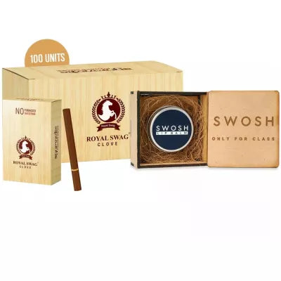 Royal Swag Ayurvedic & Herbal Cigarette Clove Flavour Smoke (100 Stick), Lip Balm Lips (15 Gm) (1Pack)