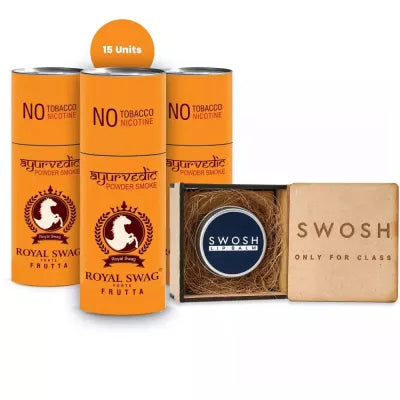 Royal Swag Ayurvedic & Herbal Cigarette Frutta Flavour Smoke (15 Stick), Lip Balm (15 Gm) (1Pack)