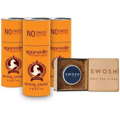 Royal Swag Ayurvedic & Herbal Cigarette Frutta Flavour Smoke (15 Stick), Lip Cream (15 Gm) (1Pack)