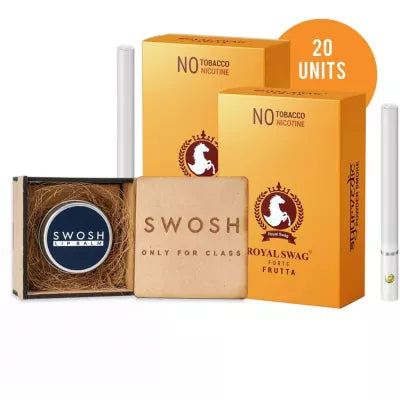 Royal Swag Ayurvedic & Herbal Cigarette Frutta Flavour Smoke (20 Stick), Lip Balm (15 Gm) (1Pack)