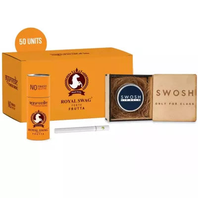 Royal Swag Ayurvedic & Herbal Cigarette Frutta Flavour Smoke (50 Stick) Lip Balm (15 Gm) (1Pack)