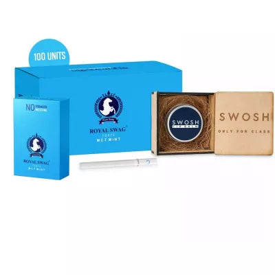 Royal Swag Ayurvedic & Herbal Cigarette Mint Flavour Smoke (100 Stick) Lip Balm (15 Gm) (1Pack)