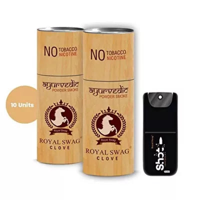 Royal Swag Ayurvedic & Herbal Cigarette, Clove (10 Sticks, 1 Shot 12Ml) (1Pack)