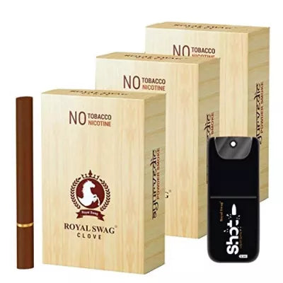 Royal Swag Ayurvedic & Herbal Cigarette, Clove Flavour - (30 Sticks, Shot -12Ml) (1Pack)