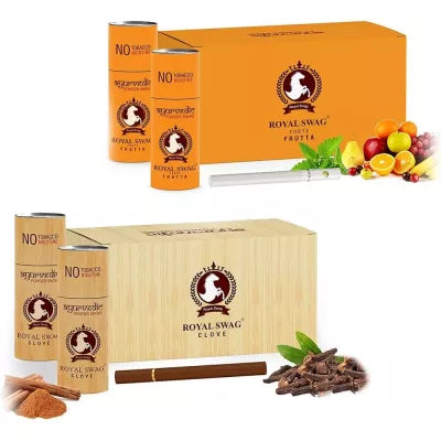 Royal Swag Ayurvedic & Herbal Cigarette, Fruta And Clove Flavour Smoke (25 Stick Each) (1Pack)