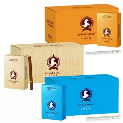 Royal Swag Ayurvedic & Herbal Cigarette, Fruta, Clove, Mint Flavour Smoke (100 Stick Each) (1Pack)