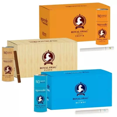 Royal Swag Ayurvedic & Herbal Cigarette, Fruta, Clove, Mint Flavour Smoke (50 Stick Each) (1Pack)