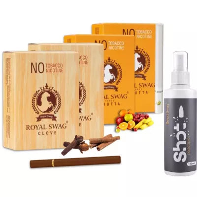 Royal Swag Ayurvedic & Herbal Cigarette, Frutta And Clove Flavour (40 Stick Each & Shot 100 Ml) (1Pack)