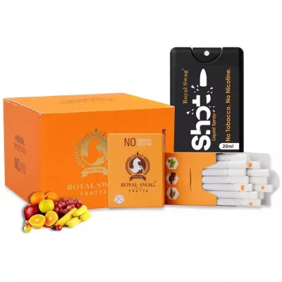 Royal Swag Ayurvedic & Herbal Cigarette, Frutta Flavour (200 Sticks & 20 Ml Shot) (1Pack)