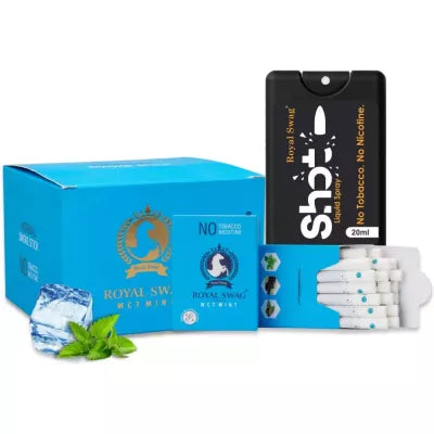 Royal Swag Ayurvedic & Herbal Cigarette, Mint Flavour (200 Sticks & 20 Ml Shot) (1Pack)