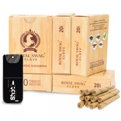 Royal Swag Ayurvedic & Herbal Long Bidi Smoke (100 Sticks & Shot 12Ml) (1Pack)