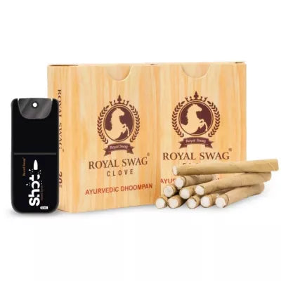 Royal Swag Ayurvedic & Herbal Long Filtered Bidi Smoke (40 Sticks & Shot 12Ml) (1Pack)