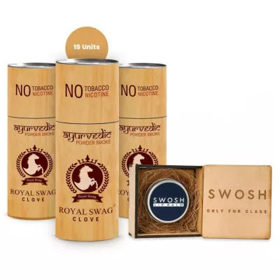 Royal Swag Ayurvedic & Herbal Cigarette Clove Flavour Smoke (15 Stick), Lip Balm (15 Gm) (1Pack)