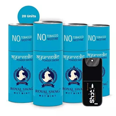 Royal Swag Ayurvedic & Herbal Cigarette, Mint Flavour Smoke (20 Sticks & 12Ml Shot) (1Pack)