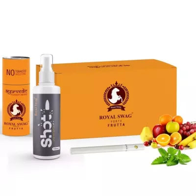 Royal Swag Ayurvedic & Herbal Cigarette, Frutta Flavour Smoke (50 Sticks & 100Ml Shot) (1Pack)