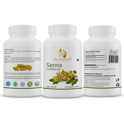 Goldenacacia Herrbals Senna Capsules 500 MG