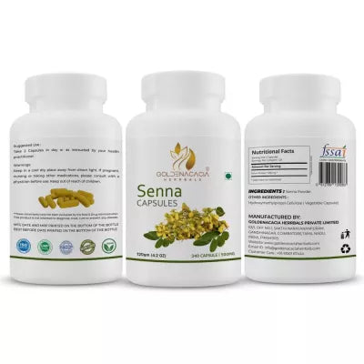 Goldenacacia Herrbals Senna Capsules 500 MG