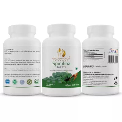 Goldenacacia Herrbals Spirulina Tablets (500 Mg)