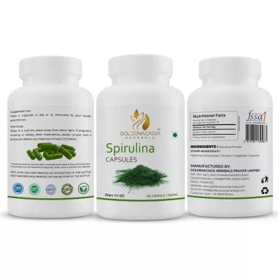 Goldenacacia Herrbals Spirulina Capsules 500 MG