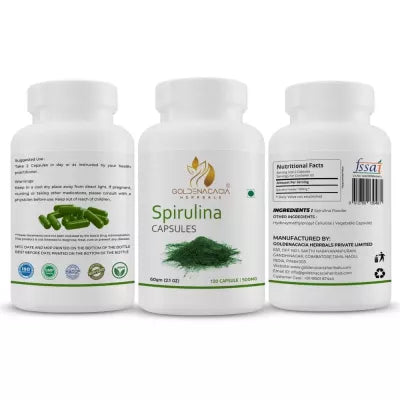 Goldenacacia Herrbals Spirulina Capsules 500 MG