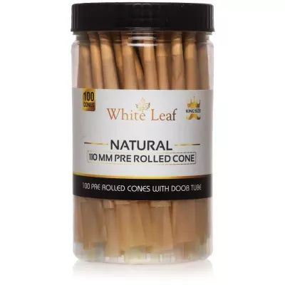 White Leaf Natural 110 MM Pre Rolled Cone With Doob Tube