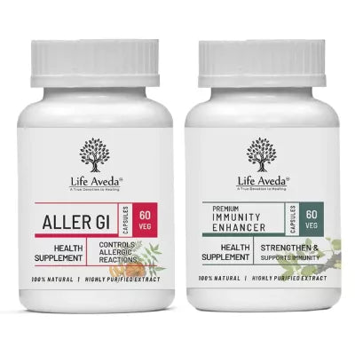 Life Aveda Aller Gi + Premium Immunity Enhancer Combo (60 CAPSULES Each)