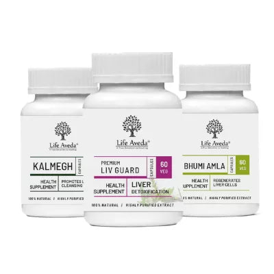 Life Aveda Kalmegh + Liv Guard +Bhumi Amla Combo (60 CAPSULES Each)