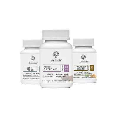 Life Aveda Asthi - Poshan + Ortho Aid + Boswellia Curcumin Combo (60 CAPSULES Each)