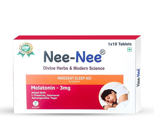 Nee Nee Divine Herbs & Modern Science I Innocent Sleep Aid I Melatonin-3 Mg I Added with L-Theanine I Jatamansi I Ashwagandha I Tagar I Non Habit Forming I Quality Nutrition