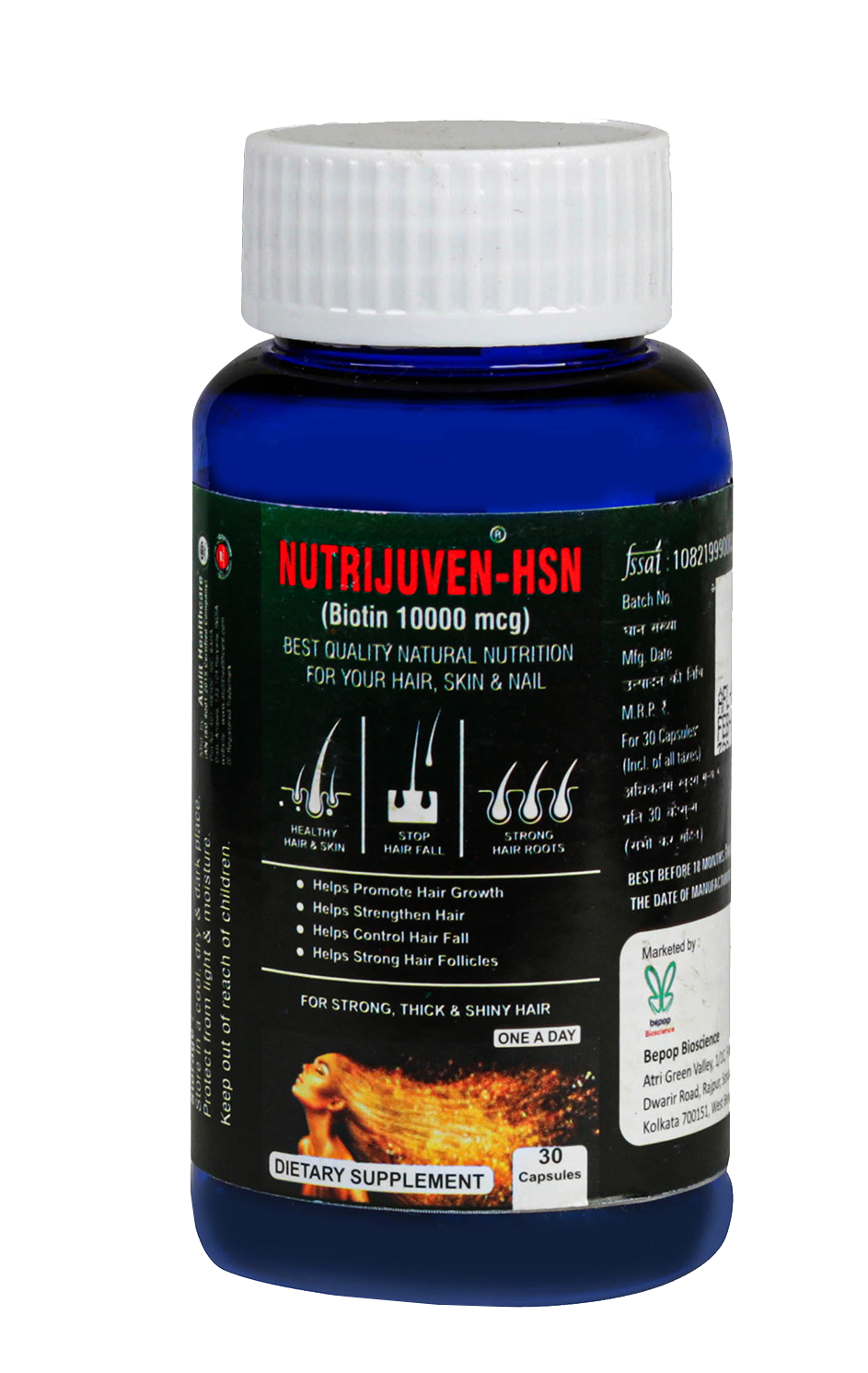 Nutrijuven I HSN I Biotin 10000 mcg I Best Quality Natural I Nutrition for your Hair I Skin I Nail I Healthy Hair & Skin I Stop Hair Fall I Strong Hair Roots