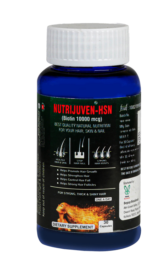 Nutrijuven I HSN I Biotin 10000 mcg I Best Quality Natural I Nutrition for your Hair I Skin I Nail I Healthy Hair & Skin I Stop Hair Fall I Strong Hair Roots