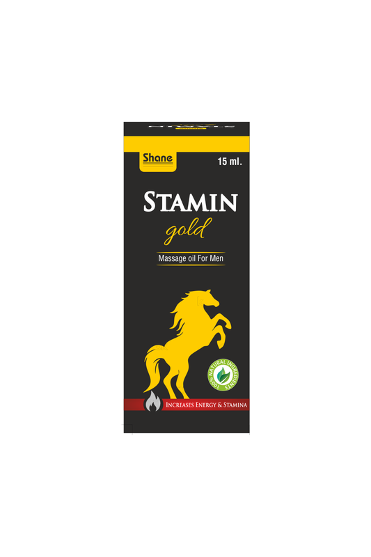 شین I اسٹیمینا گولڈ I مردوں کے لیے تیل کی مالش I توانائی میں اضافہ کرتا ہے I Stamina I 100% قدرتی اجزاء I 15 ML