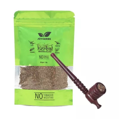 Dark Kesha Herbal Smoking Blend + Wooden Circular Pipe (30 GM + 1 UNIT)