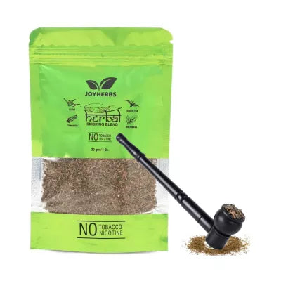 Joyherbs Herbal Smoking Blend + Wooden Black Bowl Pipe (30 GM + 1 UNIT)