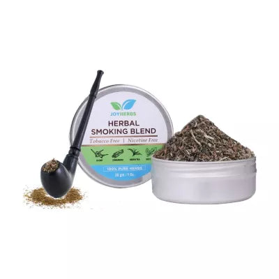 Joyherbs Herbal Smoking Blend Can + Wooden Royal Black Pipe (30 GM + 1 UNIT)