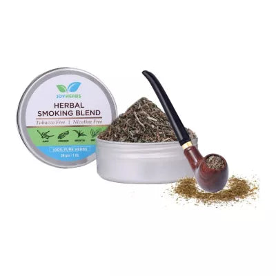 Joyherbs Herbal Smoking Blend Can + Wooden Pipe BROWN (30 GM + 1 UNIT)