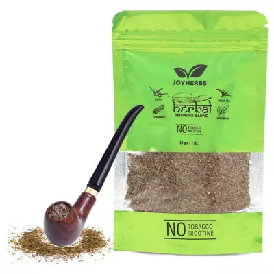 Joyherbs Herbal Smoking Blend + Wooden Pipe Brown (30 GM + 1 UNIT)