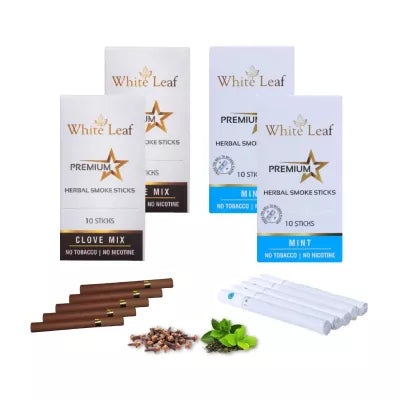 White Leaf Premium Herbal Cigarette Clove And Mint Flavour